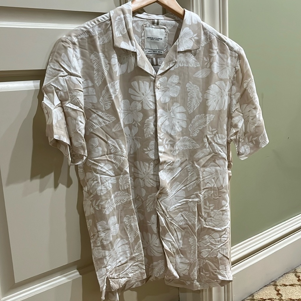 Denim & Flower Party Shirt | Size S